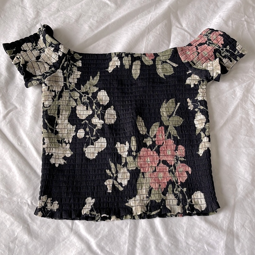 Dynamite smocked off shoulder blouse
